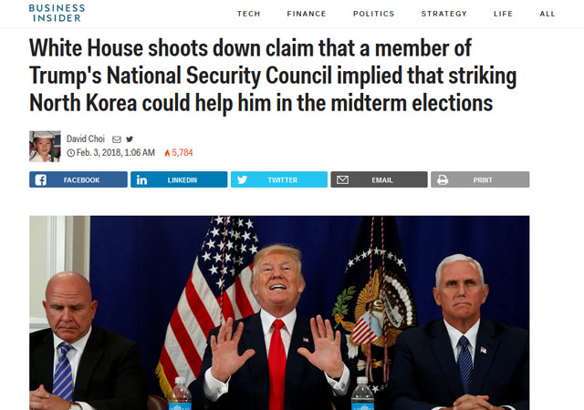 ▲ 美대형 온라인 매체들은 지난 3일(현지시간) 한겨레의 사설때문에 한국과 미국에서 일어난 소란을  보도했다. ⓒ美비즈니스 인사이더 관련보도 화면캡쳐.