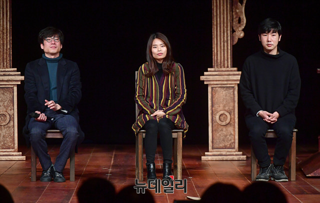 ▲ 왼쪽부터 오경택 연출, 이선영 작곡가, 한정석 작가.