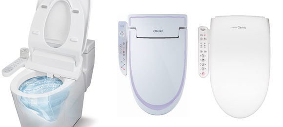 ▲ 코웨이 인텔리케어, 청호 이과수비데, 쿠쿠 클렌비스 (왼쪽부터) ⓒ 각 사