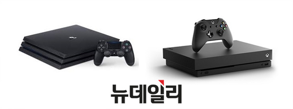 ▲ 소니(SIE) 플레이스테이션4 프로(왼쪽)와 마이크로소프트 엑스박스 원 X(오른쪽)ⓒ 각 사