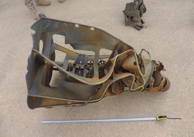 ▲ 유엔 안보리 예멘제재위 전문가 패널이 보고서에 첨부한 예멘 후티 반군의 단거리 탄도미사일 탄두부. 분석 결과 북한제였다고 한다. ⓒ유엔 보고서-美VOA 관련보도 화면캡쳐.