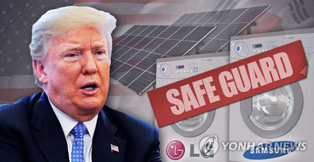▲ 지난 1월 하순 트럼프 美대통령은 한국 세탁기와 태양광 패널에 대한 '세이프 가드' 조치를 지시했다. ⓒ연합뉴스. 무단전재 및 재배포 금지.
