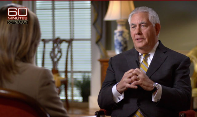 ▲ 렉스 틸러슨 美국무장관은 지난 18일(현지시간) 美CBS의 '60분'에 출연해 