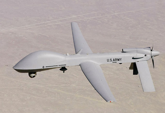 ▲ 2005년 시험비행 중인 MQ-1C 그레이 이글. ⓒ위키피디아 공개사진.