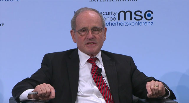 ▲ 제임스 리시 美상원의원이 18일 패널 토론에서 발언하는 모습. 그는 자신의 발언 이후 자리를 떠 곧장 공항으로 향했다고 한다. ⓒ뮌헨안보회의 공개영상 캡쳐.