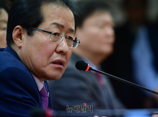 ▲ 자유한국당 홍준표 대표. ⓒ뉴데일리 정상윤 기자