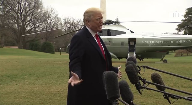▲ '마린 원'에 탑승하기 전 기자들과 대화하는 도널드 트럼프 美대통령. 그가 말하는 북한 비핵화는 한국 언론의 생각과는 다르다. ⓒ美백악관 유튜브 채널 캡쳐.
