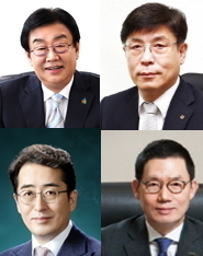 ▲ 왼쪽 위부터 시계방향으로, 김정남 DB손해보험 대표, 박윤식 한화손보 대표, 김현수 롯데손보 대표, 김용범 메리츠화재 대표ⓒ각 사