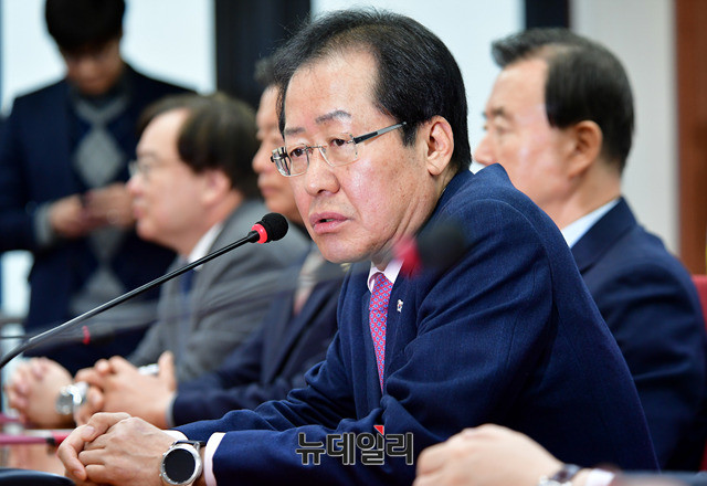 ▲ 자유한국당 홍준표 대표. ⓒ뉴데일리 정상윤 기자