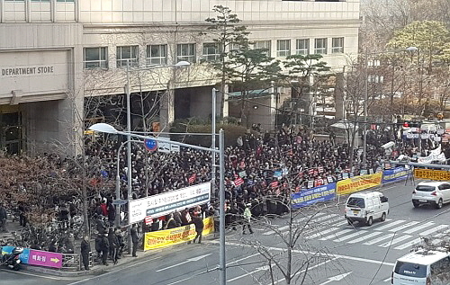 ▲ 지난 3일 진행된 재건축 안전진단 기준강화 반대 집회에는 양천연대 추산 2000여명이 참석했다. ⓒ양천연대