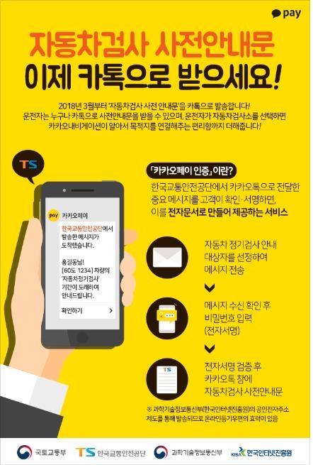 ▲ 자동차검사 모바일 메신저 서비스.ⓒ한국교통안전공단