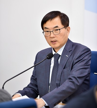 ▲ 조용만 사장이 6일 기자간담회를 통해 지난해 경영실적을 발표하고 있다.ⓒ한국조폐공사