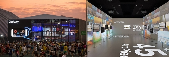 ▲ 삼성 리우 올림픽 쇼케이스(좌)와 삼성 더 프레임 갤러리(우) ⓒ제일기획