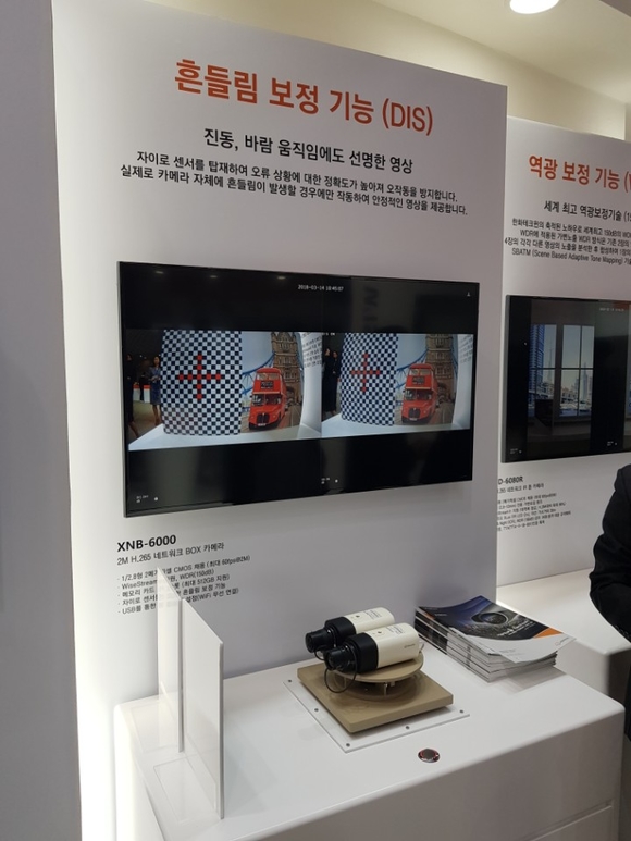 ▲ 한회테크윈 '와이즈넷 엑스' 카메라 ⓒ전상현 기자