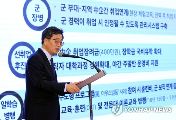 ▲ 청년 일자리 대책 보고하는 김동연 경제부총리 겸 기획재정부 장관.ⓒ연합뉴스