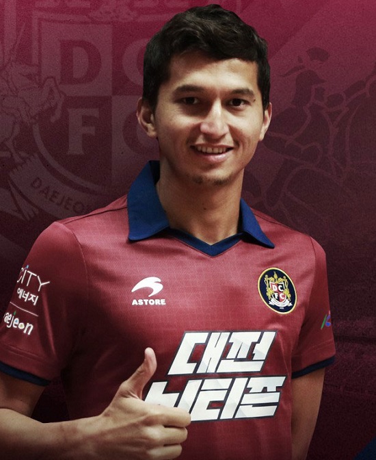 ▲ 대전시티즌이 공격라인 보강을 위해 영입한 우즈베키스탄 출신 미드필더 가도에프.ⓒ대전시티즌