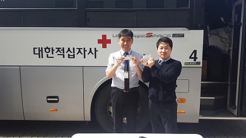 ▲ 20일 서울 강북구 서울사이버대학교에서 SCU WAVE 사회봉사단이 헌혈 봉사활동을 진행했다. ⓒ서울사이버대