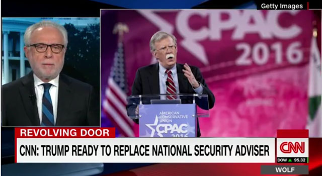 ▲ 최근 미국에서는 맥마스터 美NSC 보좌관이 경질되고 그 자리에 존 볼턴 前대사가 임명될 것이라는 보도가 쏟아져 나왔다. ⓒ美CNN 관련보도 화면캡쳐.