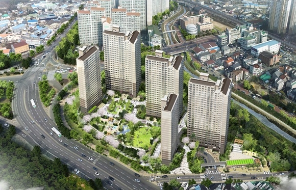 ▲ 김해북부 지역주택조합아파트 조감도.ⓒ한라