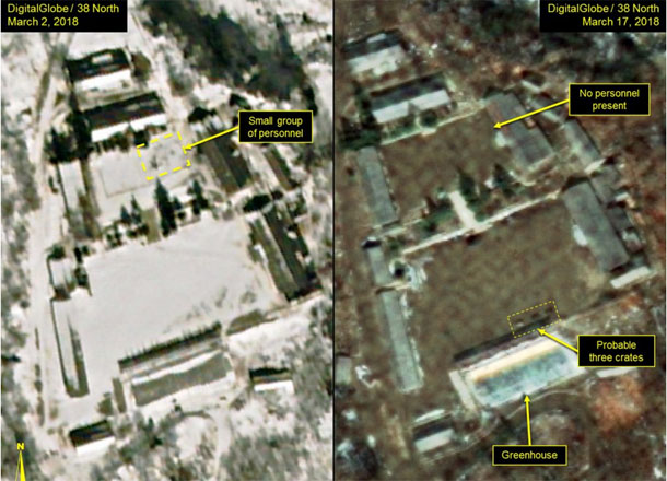 ▲ 풍계리 핵실험장 관제센터 주변을 찍은 위성사진. 사람의 흔적이 거의 보이지 않는다. ⓒ美38노스 관련보도 화면캡쳐.