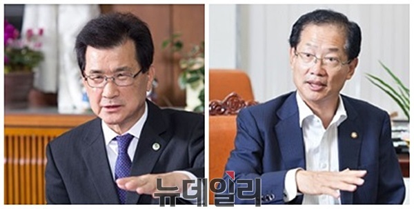 ▲ 이시종 충북지사(왼쪽)와 오제세 국회의원.ⓒ뉴데일리 D/B