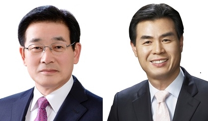 ▲ 송기섭 진천군수(좌)와 김종필 전 도의원(우)ⓒ각 홈페이지 캡처