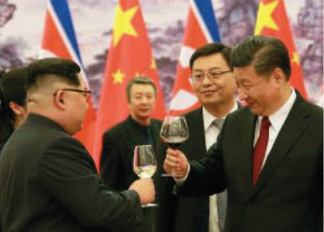 ▲ 시진핑 중공 국가주석과 북한 김정은이 이번 중북정상회담 과정에서 환영만찬을 갖고 건배를 나누고 있다. ⓒ뉴시스 사진DB