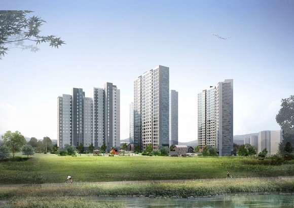 ▲ '청주 힐즈파크 푸르지오' 투시도. ⓒ대우건설