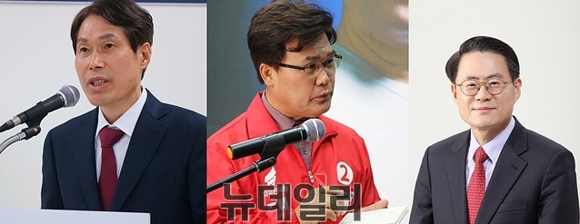 ▲ 왼쪽부터 이진훈·이재만·김재수 대구시장 예비후보ⓒ뉴데일리·김 예비후보측