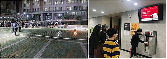 ▲ 한국사학진흥재단이 전국 30개 행복기숙사 입사생을 대상으로 재난대비 안전훈련을 실시했다.ⓒ한국사학진흥재단