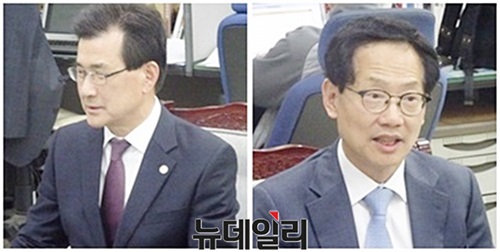 ▲ 이시종 충북지사(왼쪽), 오제세 국회의원.ⓒ이민기 기자