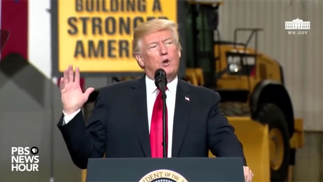 ▲ 트럼프 美대통령은 지난 3월 29일(현지시간) 오하이오州 연설에서 