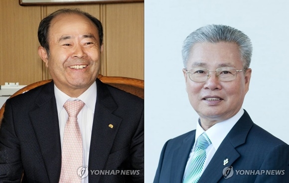 ▲ 정창선 중흥건설 회장(좌)과 정성욱 금성백조주택 회장이 각각 광주상공회의소·대전상공회의소 회장 자리에 올랐다. ⓒ연합뉴스