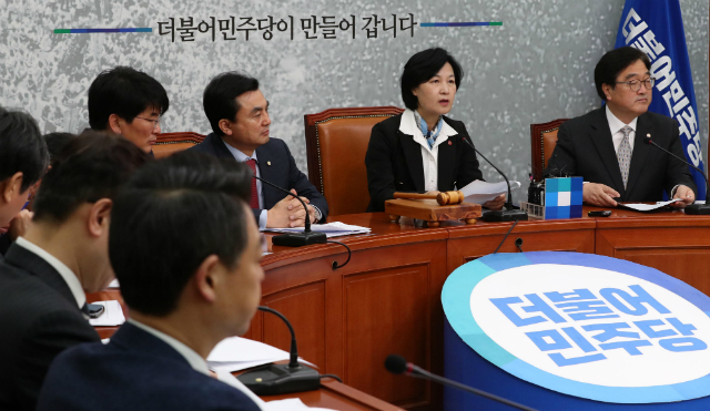 ▲ 더불어민주당 추미애 대표가 6일 국회에서 열린 최고위원회의에서 모두발언을 하고 있다. ⓒ뉴시스 사진DB