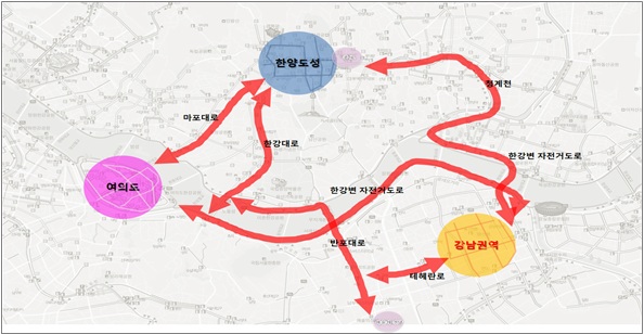 ▲ 도심 자전거전용도로망 구축 기본 구상도.ⓒ서울시 제공