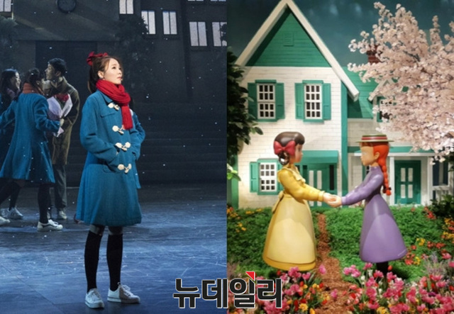 ▲ 뮤지컬 '젊음의 행진' 공연장면(왼쪽), 팝콘D스퀘어서 열리고 있는 '세계명작극장전'(오른쪽).ⓒPMC프러덕션, 뉴데일리 DB