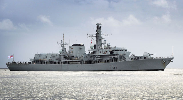▲ 이미 동북아시아 해역에서 작전 중인 英해군(HMS) 호위함 '서덜랜드' 함. ⓒ英해군 공개사진.