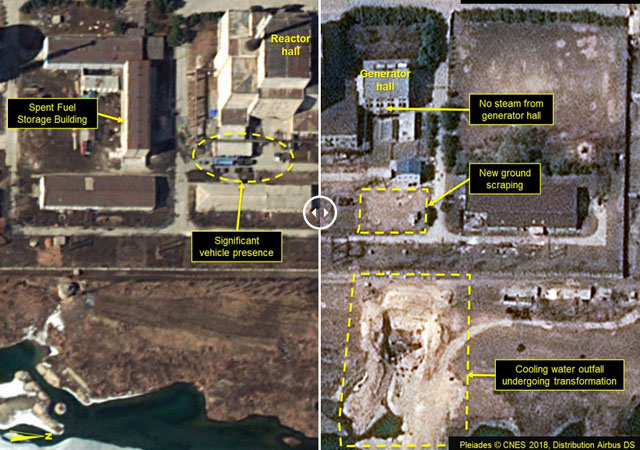 ▲ 지난 3월 30일 북한 영변 핵시설 일대를 촬영한 위성사진. ⓒ美38노스 공개 보고서 화면캡쳐.