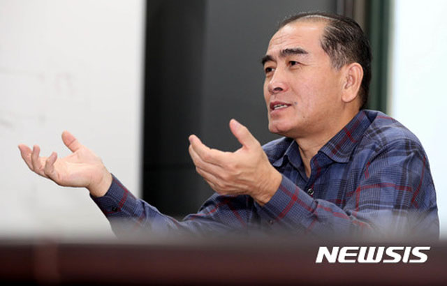 ▲ 2017년 11월 '뉴시스'와 인터뷰할 당시 태영호 前공사. ⓒ뉴시스. 무단전재 및 재배포 금지.