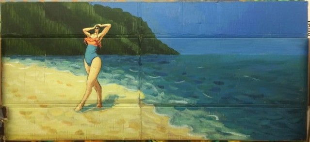 ▲ [PLATFORM CHINA CONTEMPORARY ART INSTITUTE] Cheng XU, Untitled, 2018, Acrylic on paper, 105 x 229 cmⓒ아트쇼부산