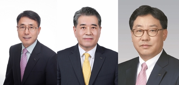 ▲ 왼쪽부터 오인환 포스코 사장, 장인화 포스코 사장, 이영훈 포스코건설 사장.ⓒ포스코그룹