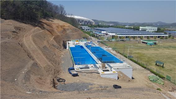 ▲ 고산정수장 분말활성탄 접촉조 신설공사 장면.ⓒ대구시 상수도사업본부