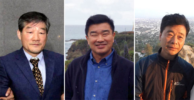 ▲ 현재 북한이 억류 중인 미국인 김동철, 김상덕, 김학송 씨. 모두 한국계 미국인이며 북한의 초청을 받고 평양에서 일하고 귀국하다 붙잡힌 사람이 2명이다. ⓒ美'미국의 소리' 관련보도 화면캡쳐.