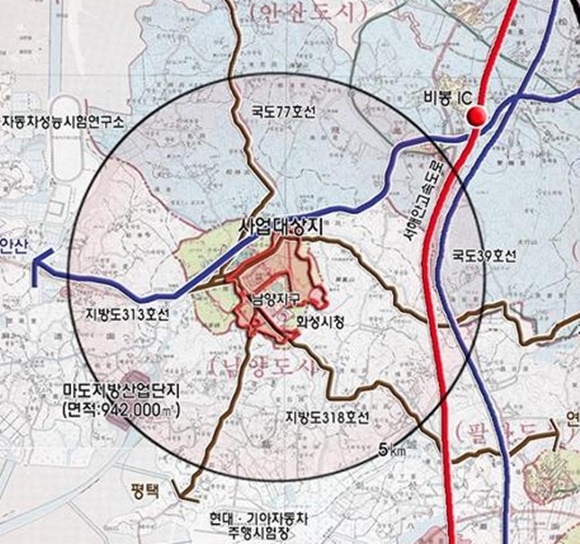 ▲ 경기 화성시 남양뉴타운 위치도. ⓒ한국토지주택공사