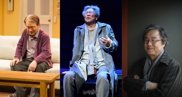 ▲ 왼쪽부터 배우 이순재, 최불암, 정동환.ⓒ극단 사조, 뉴데일리 정상윤 기자, 리앤홍