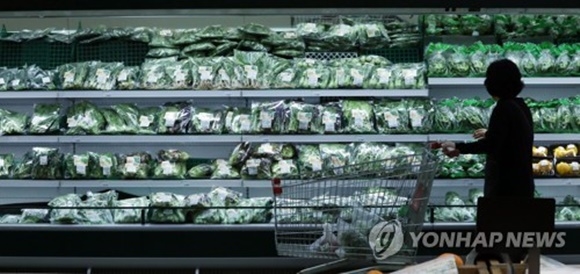 ▲ 지난달 3일 서울 양재동의 한 대형마트에서 소비자가 채소를 살펴보고 있다.ⓒ연합뉴스