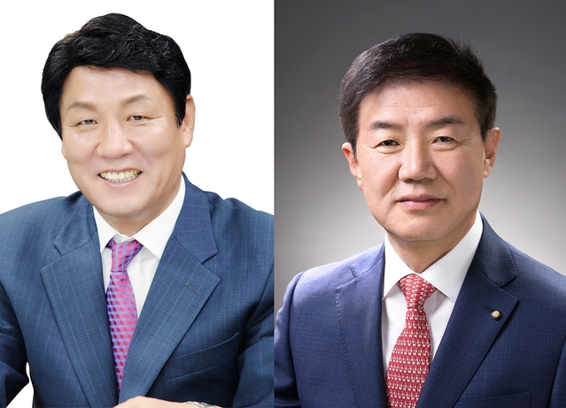 ▲ 사진왼쪽부터 바른미래당 동구청장 후보 강대식 현 동구청장·한국당 후보 배기철 전 동구청 부구청장.ⓒ각 후보측