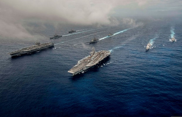 ▲ 2008년 美해군 제2함대 항모강습단의 훈련 모습. ⓒ美해군 공개사진.