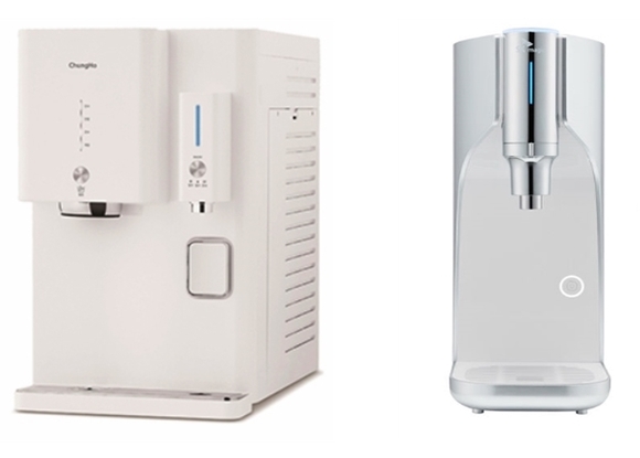 ▲ 청호 신제품 정수기 '도도', SK매직 올인원 직수 정수기 ⓒ 각 사