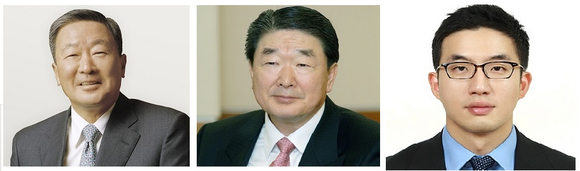▲ 구본무 LG그룹 회장, 구본준 LG그룹 부회장, 구광모 LG전자 상무